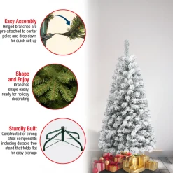 New 4.5 ft. Acacia Flocked Tree Full|Unlit