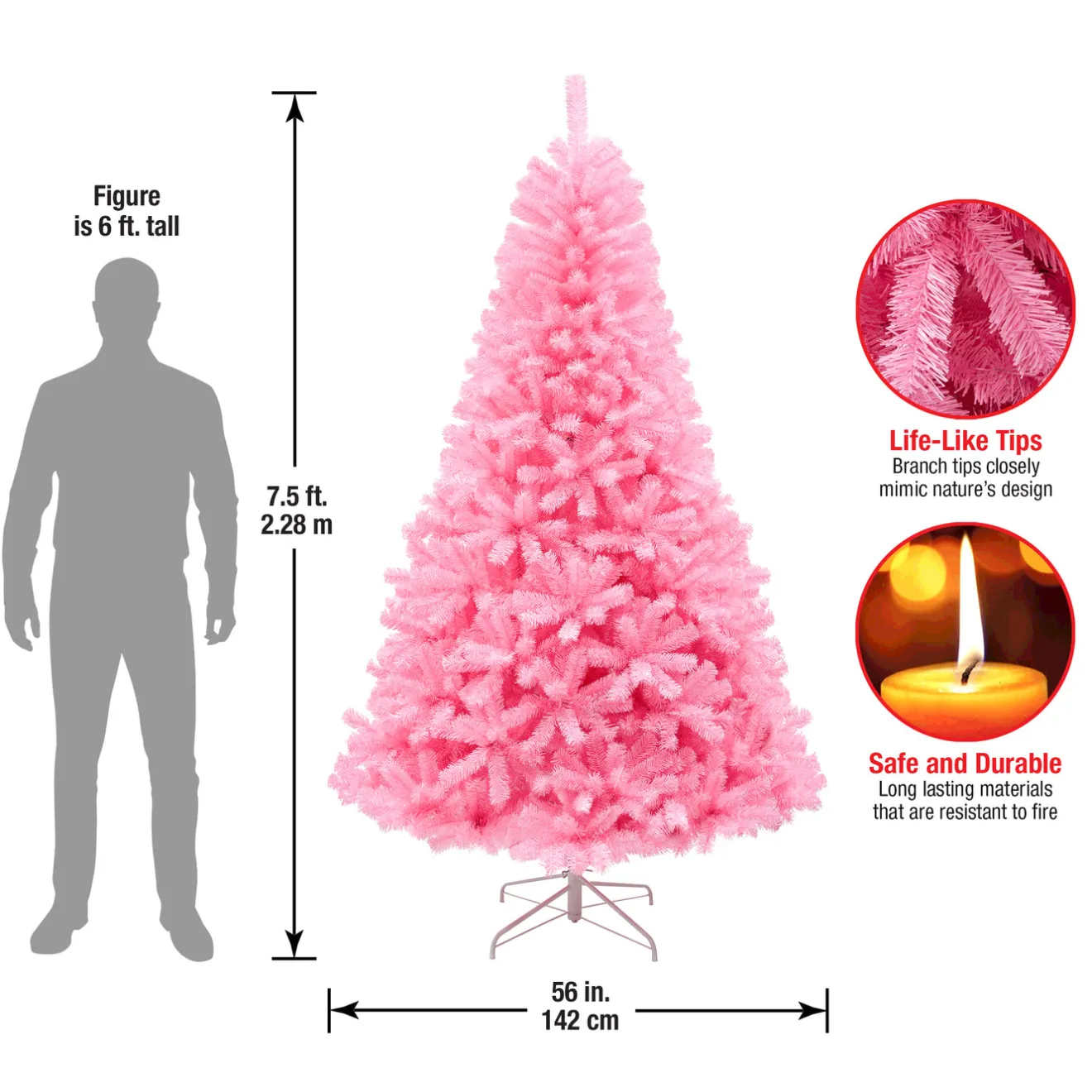 Outlet 7.5 ft. Color Pop Pink Tree Full|Unlit