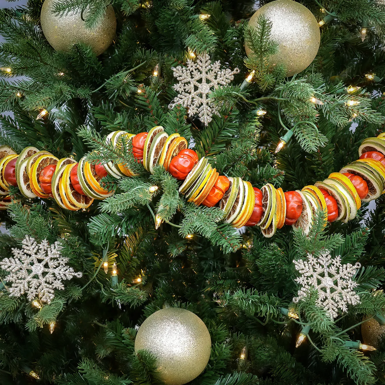 Online 4 ft. Dried Citrus and Tomato Spring Garland Garlands & Swags