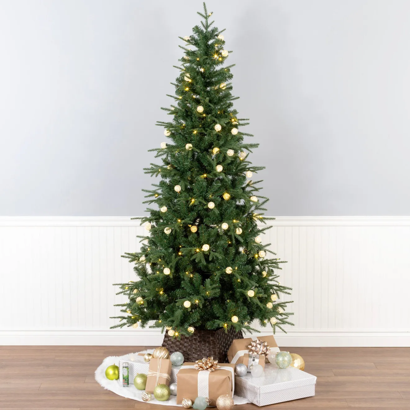 Clearance 7 ft. Duxbury Slim Tree with Dual Color LED Lights Slim|7 To 7.5 Feet