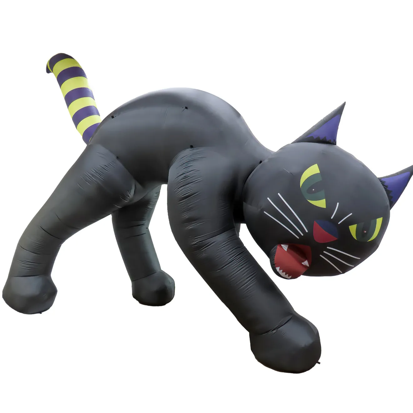 Discount 20 ft. Halloween Black Cat Inflatable Decoration with LED Lights Inflatable Decorations