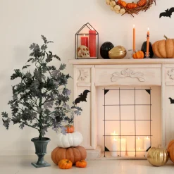 Best 4 ft. Halloween Black Oak Tree in a Black Urn Base Indoor Decorations