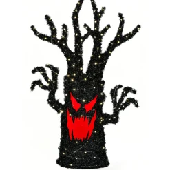 Sale 4 ft. Halloween Pre-Lit Frightening Face Tree Decoration Indoor Decorations