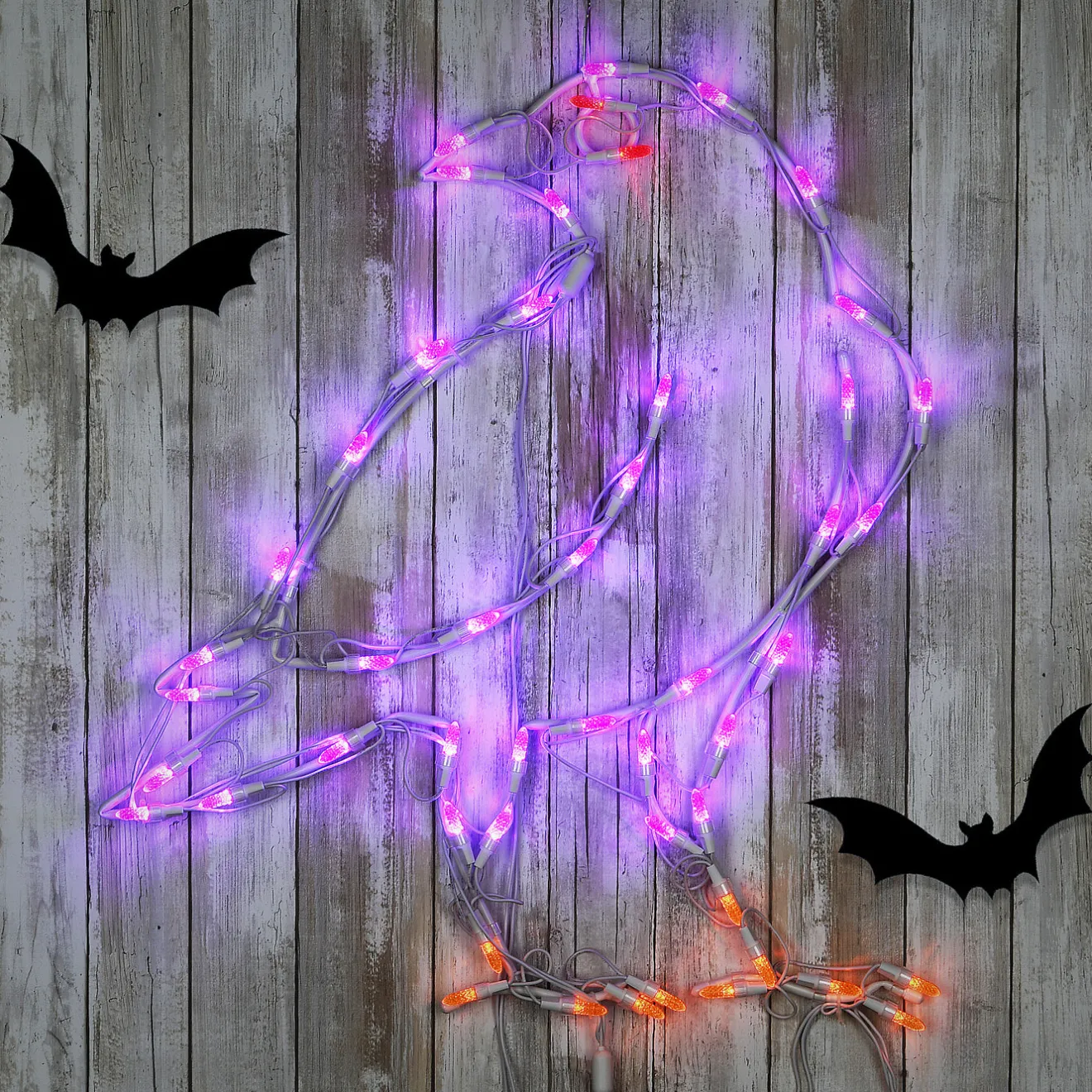Online 2 ft. Halloween Raven Lighted Sign Decoration with LED Lights Sign Decorations