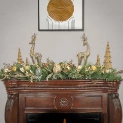 New 6 ft. HGTV Home Collection Champagne Wishes Mantle Swag Swags
