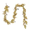 Discount 9 ft. HGTV Home Collection Metallic Gold Laurel Garland Unlit Christmas Garlands|7-10 Feet Christmas Garlands