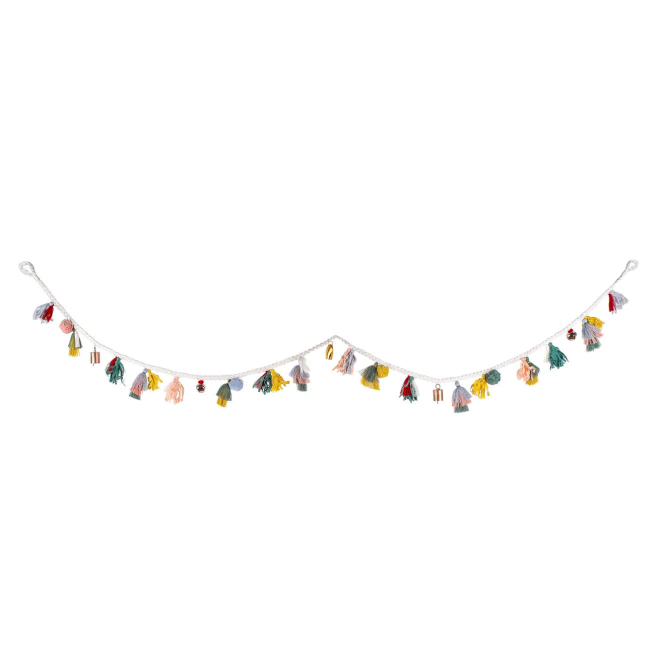 Outlet 6 ft. HGTV Home Collection Multicolor Boho Garland Unlit Christmas Garlands|3-6 Feet Christmas Garlands