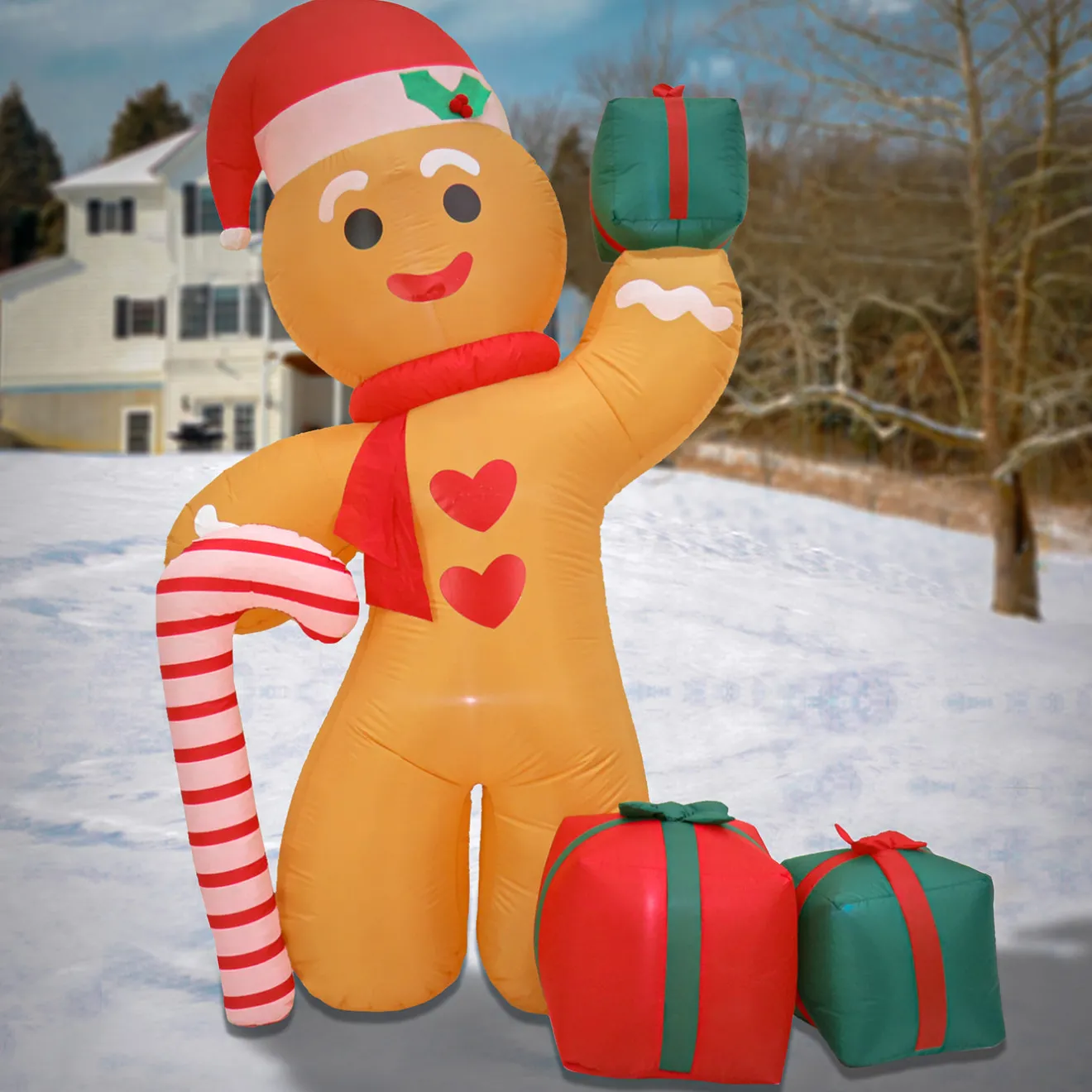 8 ft. Inflatable Blow Up Gingerman Inflatable Decorations
