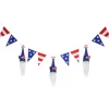 New 6 ft. Patriotic Flags and Blue Gnomes Garland Decorations