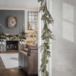 New 9 ft. Pre-Lit Snowy Twig Garland with Warm White LED Rice Lights Pre-Lit Christmas Garlands|7-10 Feet Christmas Garlands