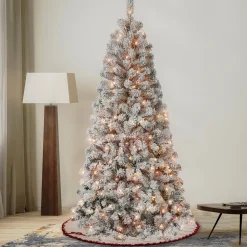 Discount 6 ft. Pre-Lit Acacia Slim Tree with Clear Lights Full|Pre-Lit