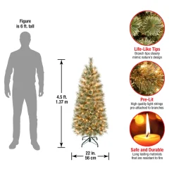 Discount 4.5 ft. Pre-Lit Arcadia Pine Cashmere Slim Tree with Clear Lights Pre-Lit|Slim