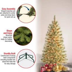 Clearance 4.5 ft. Pre-Lit Arcadia Pine Cashmere Tree with Clear Lights Full|Pre-Lit