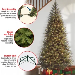 Outlet 6 ft. Pre-Lit Aspen Spruce Slim Tree with Clear Lights Slim|Pre-Lit