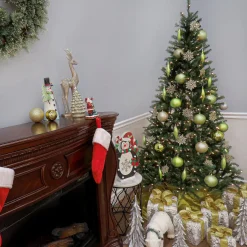 Clearance 7.5 ft. Pre-Lit Aspen Spruce Slim Tree with Clear Lights Slim|Pre-Lit