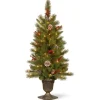 Sale 4 ft. Pre-Lit Bristle Berry Tree with Clear Lights Entrance|Pre-Lit