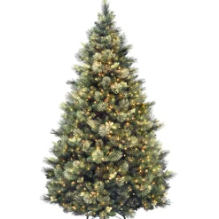 Sale 7.5 ft. Pre-Lit Carolina Pine Tree with 1000 Clear Lights Full|Pre-Lit