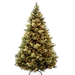 Clearance 6.5 ft. Pre-Lit Carolina Pine Tree with Clear Lights Full|Pre-Lit