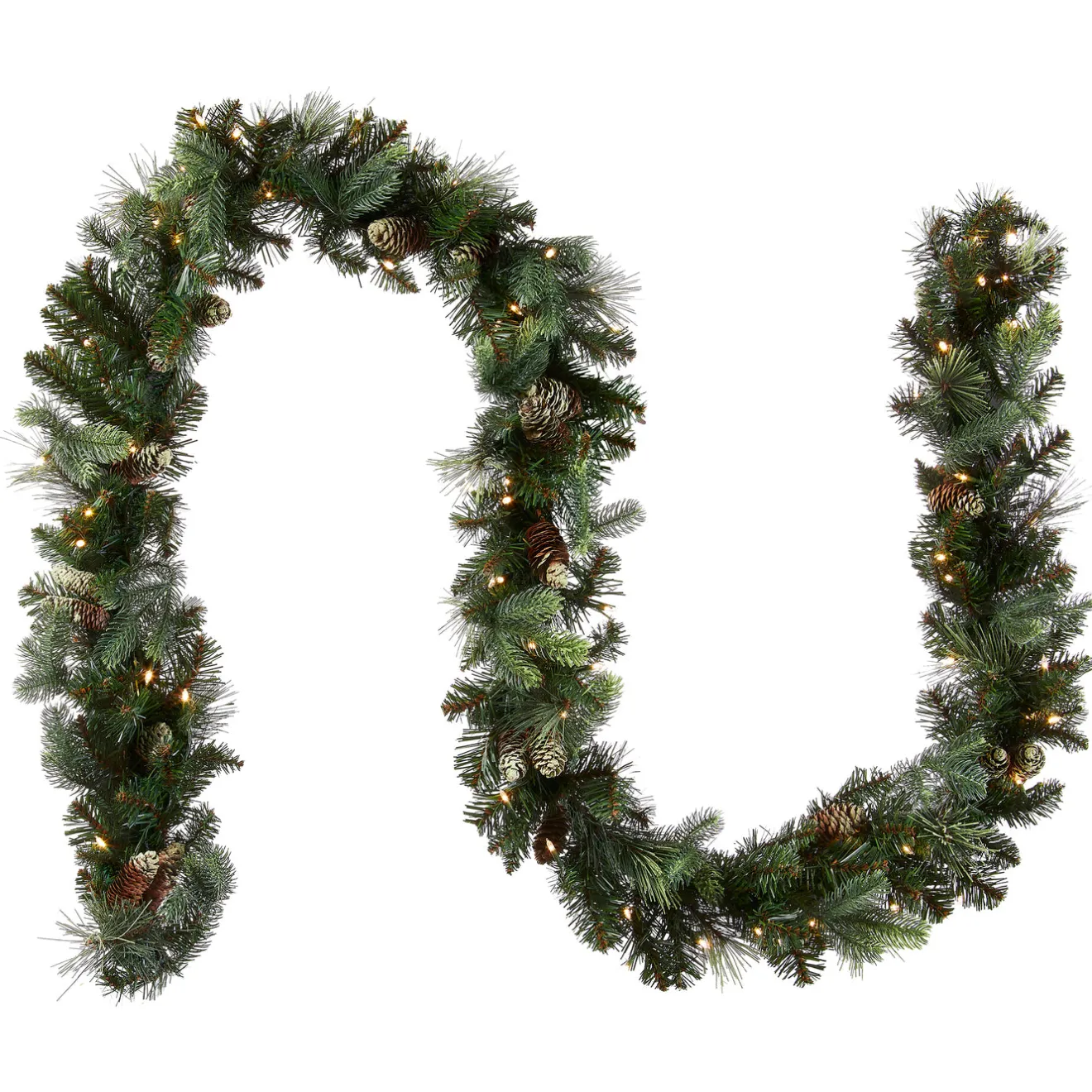 Outlet 9 ft. Pre-Lit Carolina Pine Garland with Clear Lights Pre-Lit Christmas Garlands|7-10 Feet Christmas Garlands