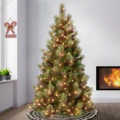 Clearance 6 ft. Pre-Lit Charleston Pine Slim Tree with Clear Lights Slim|Pre-Lit