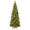 Clearance 9 ft. Pre-Lit Charleston Pine Slim Tree with Clear Lights Slim|Pre-Lit