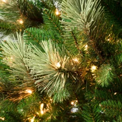 Clearance 9 ft. Pre-Lit Charleston Pine Slim Tree with Clear Lights Slim|Pre-Lit