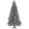 Best 7.5 ft. Pre-Lit Christmas Crystal Pine Silver Metallic Tree Pre-Lit|Full