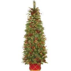 New 6 ft. Pre-Lit Colonial Collection Slim Tree with Clear Lights Slim|Pre-Lit