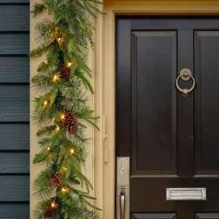 Outlet 9 ft. Pre-Lit Colonial Fir Garland with Dual Color LED Lights Pre-Lit Christmas Garlands|7-10 Feet Christmas Garlands