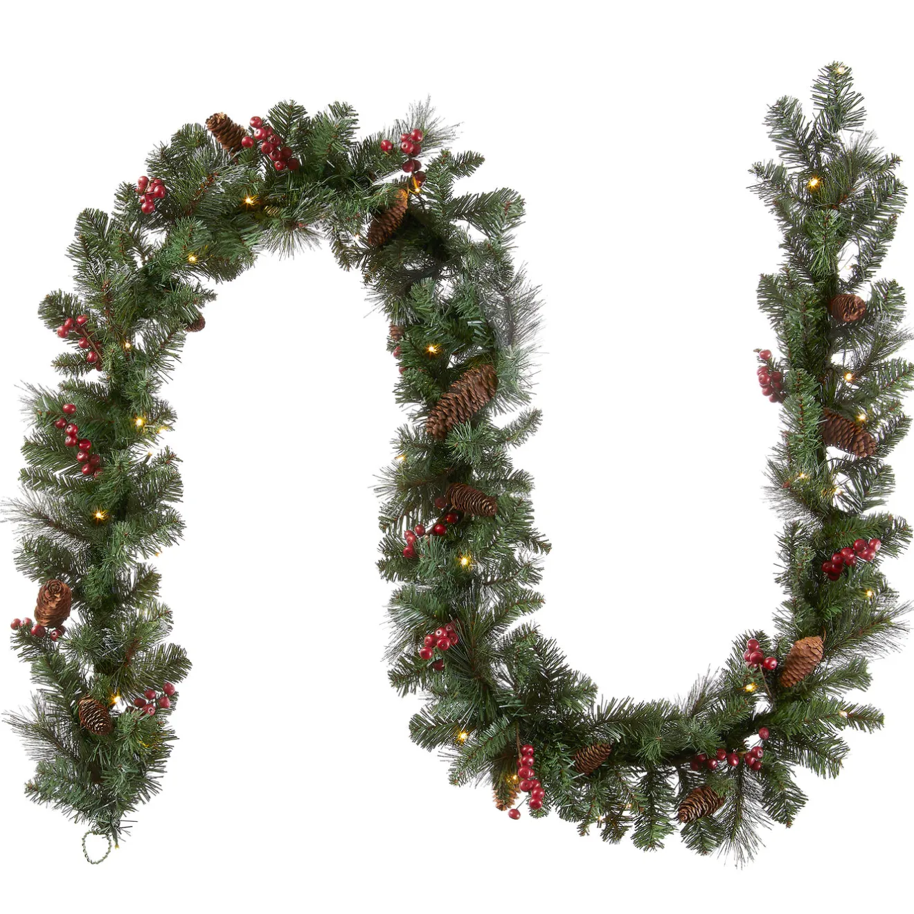 Hot 9 ft. Pre-Lit Crestwood Spruce Garland with LED Lights Pre-Lit Christmas Garlands|7-10 Feet Christmas Garlands