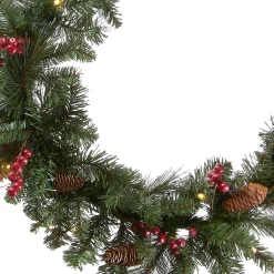 Hot 9 ft. Pre-Lit Crestwood Spruce Garland with LED Lights Pre-Lit Christmas Garlands|7-10 Feet Christmas Garlands
