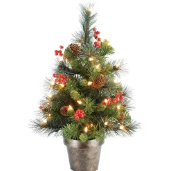 Discount 2 ft. Pre-Lit Crestwood Spruce Tree with Clear Lights Tabletop|Pre-Lit