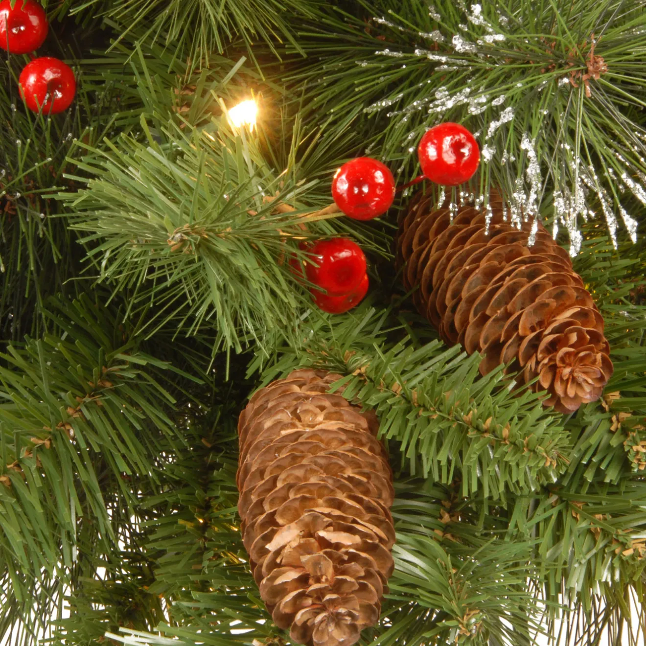 Clearance 4 ft. Pre-Lit Crestwood Spruce Tree with Clear Lights Entrance|Pre-Lit
