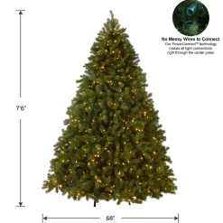 Clearance 7.5 ft. Pre-Lit Deluxe Downswept Douglas Fir Tree with PowerConnect Dual Color LED Lights Full|Pre-Lit