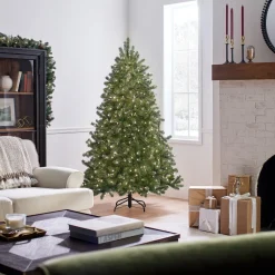New 6 ft. Pre-Lit Downswept Douglas Fir Tree with Clear Lights Full|Pre-Lit