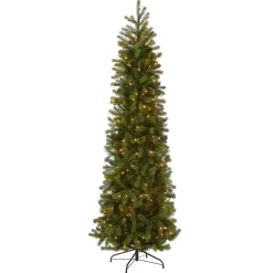 Hot 6.5 ft. Pre-Lit Downswept Douglas Fir Pencil Slim Tree with Clear Lights Pencil Slim|Pre-Lit