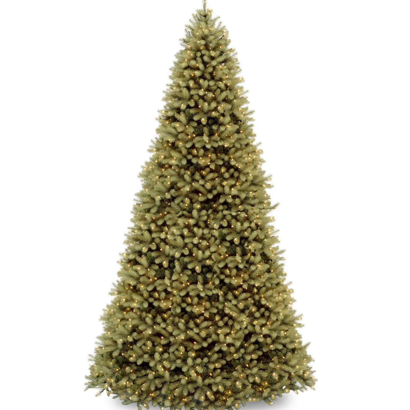 New 12 ft. Pre-Lit Downswept Douglas Fir Tree with Clear Lights Full|Pre-Lit