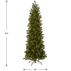 New 6.5 ft. Pre-Lit Downswept Douglas Fir Pencil Slim Tree with Dual Color LED Lights Pencil Slim|Pre-Lit