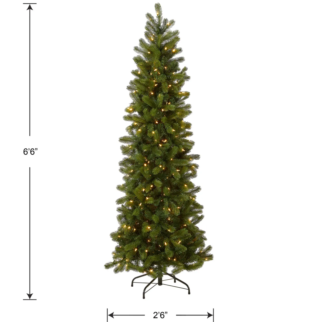 New 6.5 ft. Pre-Lit Downswept Douglas Fir Pencil Slim Tree with Dual Color LED Lights Pencil Slim|Pre-Lit
