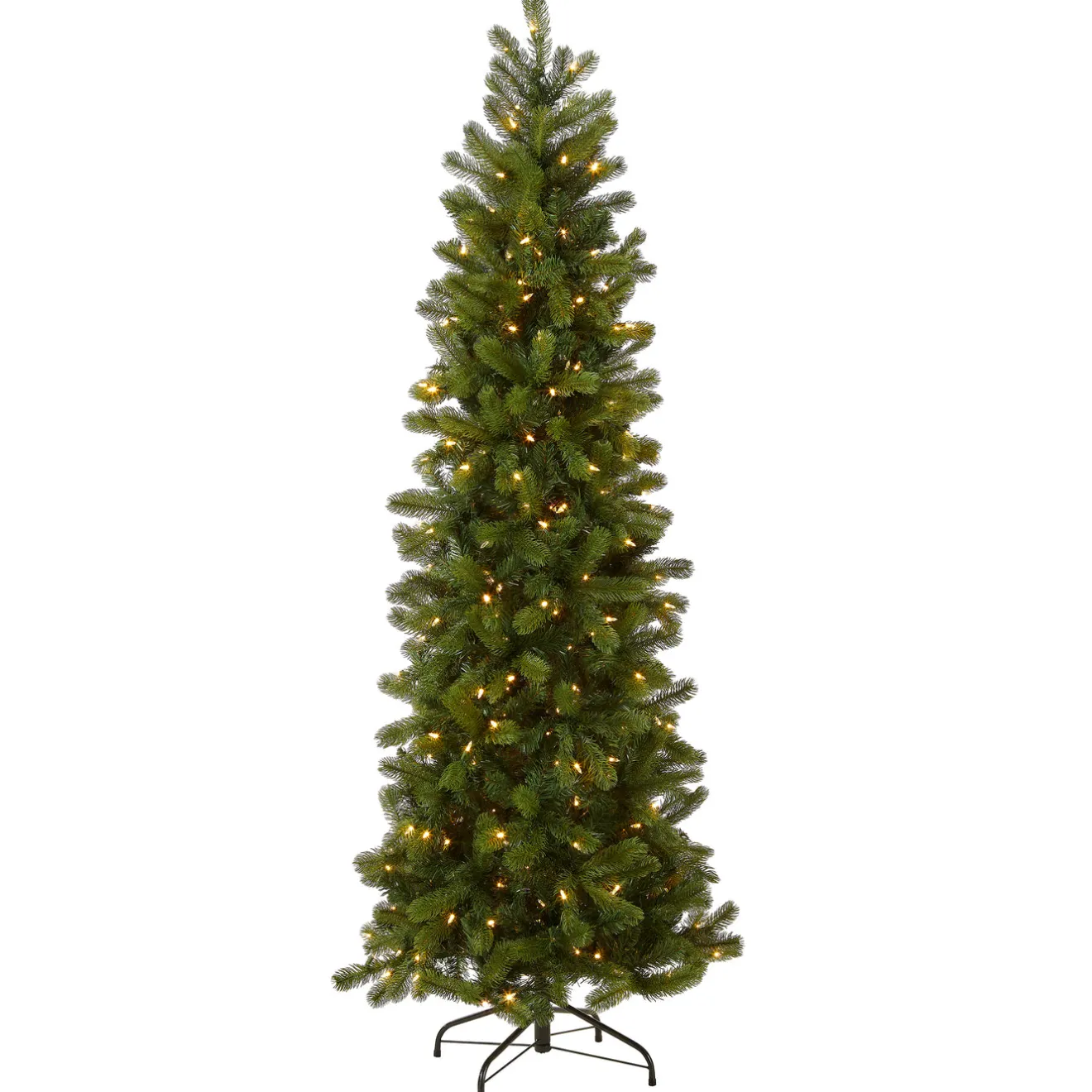 New 6.5 ft. Pre-Lit Downswept Douglas Fir Pencil Slim Tree with Dual Color LED Lights Pencil Slim|Pre-Lit