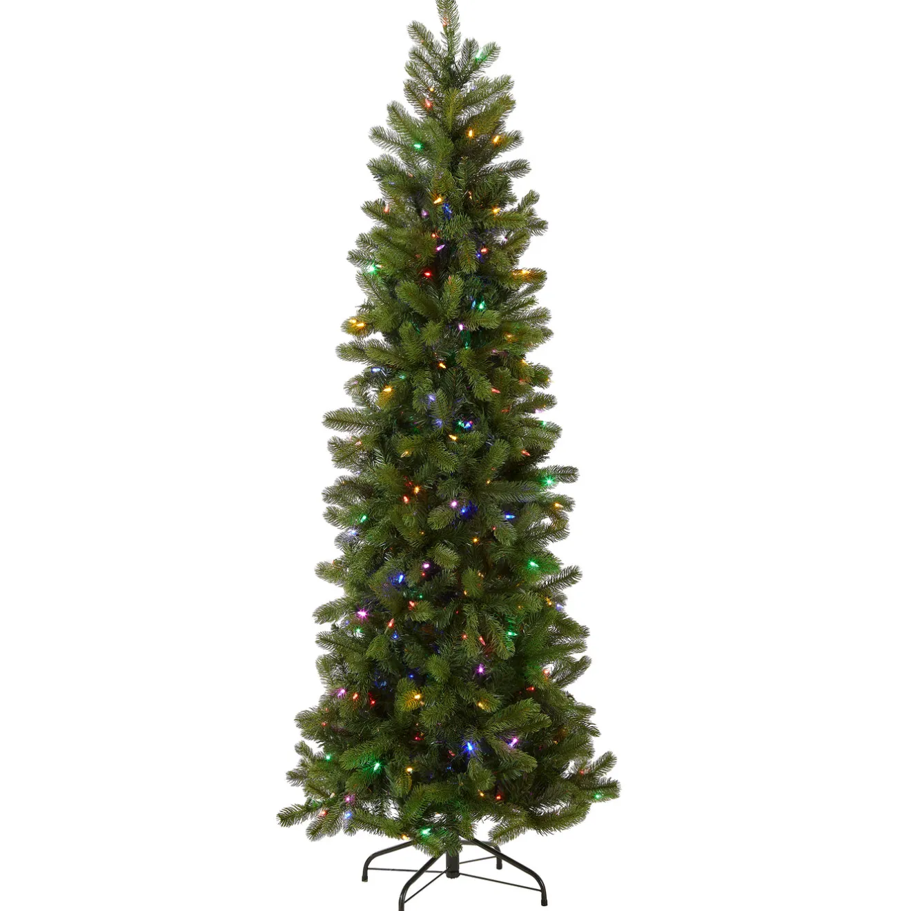 New 6.5 ft. Pre-Lit Downswept Douglas Fir Pencil Slim Tree with Dual Color LED Lights Pencil Slim|Pre-Lit