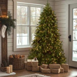 Best 7.5 ft. Pre-Lit Downswept Douglas Fir Tree with 750 Clear Lights & 1867 Branch Tips Full|Pre-Lit