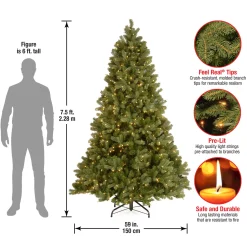 Best 7.5 ft. Pre-Lit Downswept Douglas Fir Tree with 750 Clear Lights & 1867 Branch Tips Full|Pre-Lit