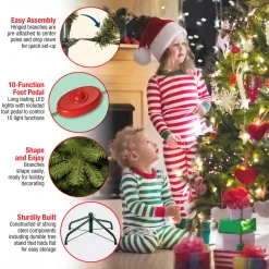 New 12 ft. Pre-Lit Downswept Douglas Fir Pencil Slim Tree with Dual Color LED Lights Pencil Slim|Pre-Lit