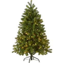 Sale 4.5 ft. Pre-Lit Downswept Douglas Fir Tree with Dual Color LED Lights Full|Pre-Lit