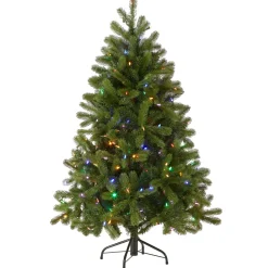 Sale 4.5 ft. Pre-Lit Downswept Douglas Fir Tree with Dual Color LED Lights Full|Pre-Lit