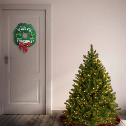 Sale 4.5 ft. Pre-Lit Downswept Douglas Fir Tree with Dual Color LED Lights Full|Pre-Lit