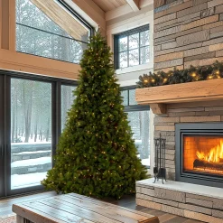 Online 10 ft. Pre-Lit Downswept Douglas Fir Tree with Dual Color LED Lights Full|Pre-Lit