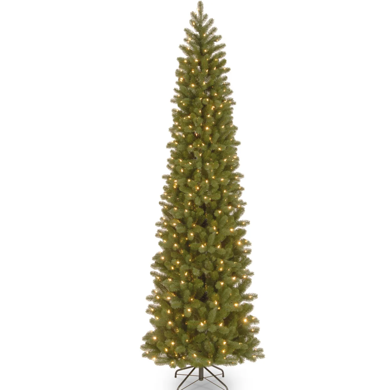 9 ft. Pre-Lit Downswept Douglas Fir Pencil Slim Tree with Dual Color LED Lights Pencil Slim|Pre-Lit