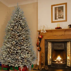 Hot 7 ft. Pre-Lit Dunhill Blue Fir Tree with Clear Lights Full|Pre-Lit